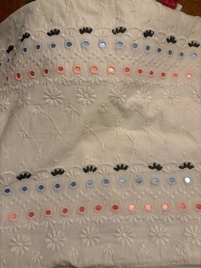Embroidered Eyelet White Cotton pillow covers